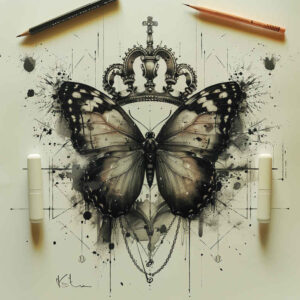 Korony i diamenty - Free tattoo design ideas ai genereted - inkby.ai