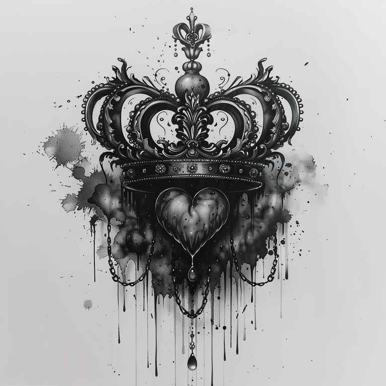 Korony i diamenty - Free tattoo design ideas ai genereted - inkby.ai