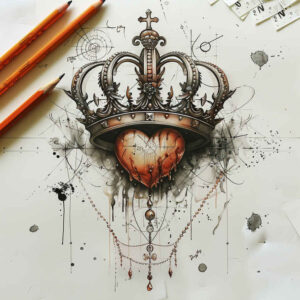 Korony i diamenty - Free tattoo design ideas ai genereted - inkby.ai