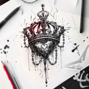 Korony i diamenty - Free tattoo design ideas ai genereted - inkby.ai