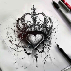 Korony i diamenty - Free tattoo design ideas ai genereted - inkby.ai