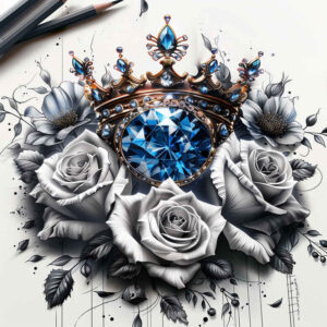 Korony i diamenty - Free tattoo design ideas ai genereted - inkby.ai