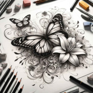 Motyle ćmy ważki - Free tattoo design ideas ai genereted - inkby.ai