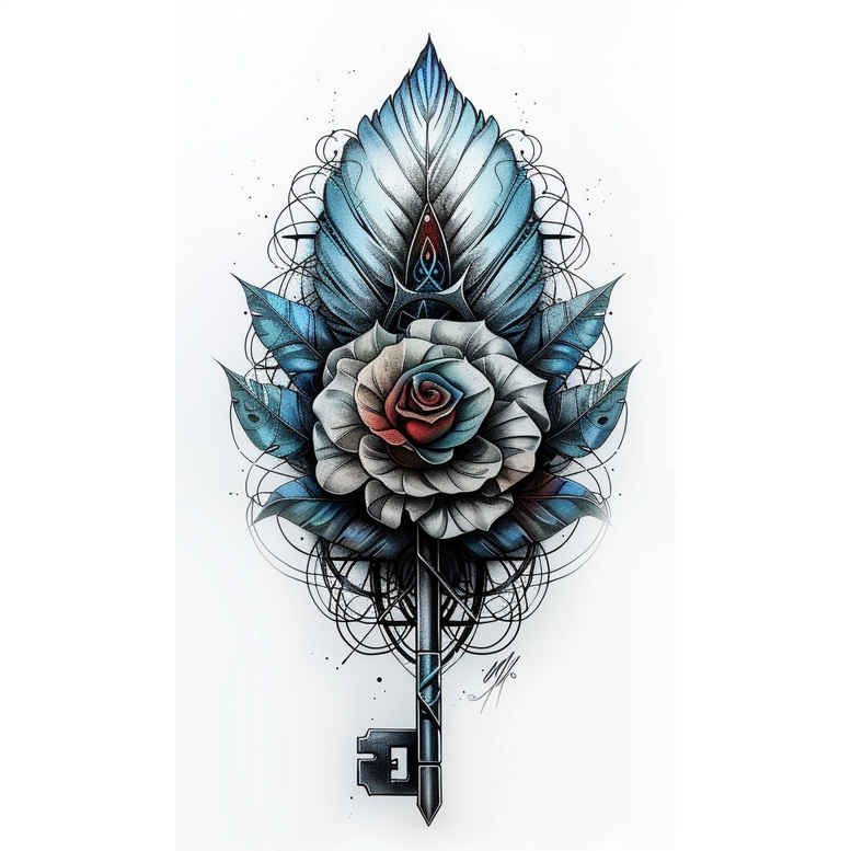 Piórka - Free tattoo design ideas ai genereted - inkby.ai