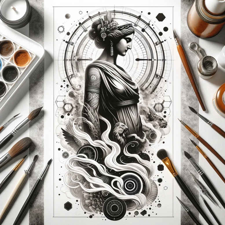 Postacie. - Free tattoo design ideas ai genereted - inkby.ai