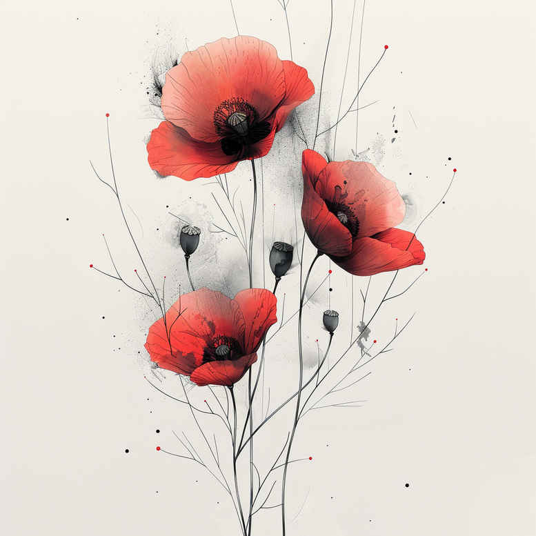 Delikatne kwiaty - Free tattoo design ideas ai genereted - inkby.ai