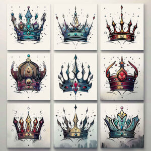 Korony i diamenty - Free tattoo design ideas ai genereted - inkby.ai