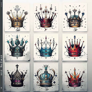 Korony i diamenty - Free tattoo design ideas ai genereted - inkby.ai