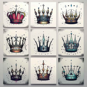 Korony i diamenty - Free tattoo design ideas ai genereted - inkby.ai