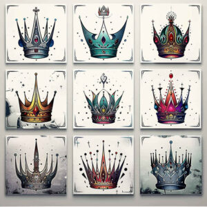 Korony i diamenty - Free tattoo design ideas ai genereted - inkby.ai