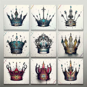 Korony i diamenty - Free tattoo design ideas ai genereted - inkby.ai