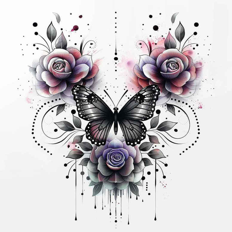 Motyle ćmy ważki - Free tattoo design ideas ai genereted - inkby.ai