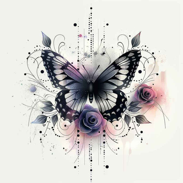 Motyle ćmy ważki - Free tattoo design ideas ai genereted - inkby.ai