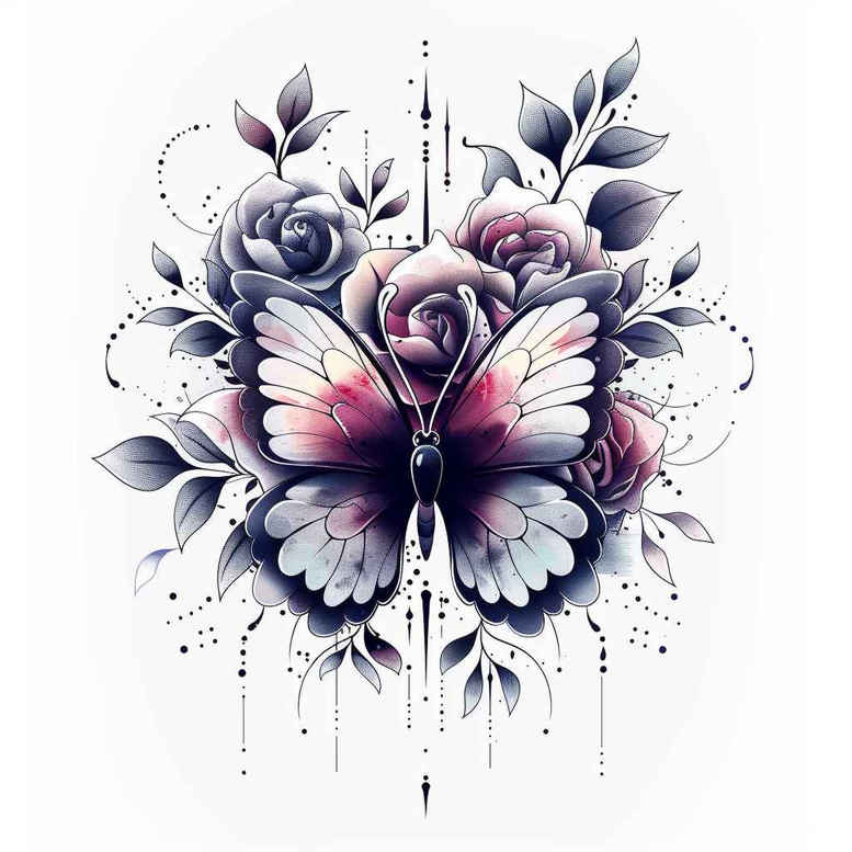 Motyle ćmy ważki - Free tattoo design ideas ai genereted - inkby.ai