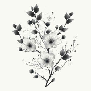 Delikatne kwiaty - Free tattoo design ideas ai genereted - inkby.ai