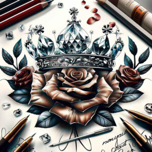 Korony i diamenty - Free tattoo design ideas ai genereted - inkby.ai
