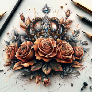 Korony i diamenty - Free tattoo design ideas ai genereted - inkby.ai