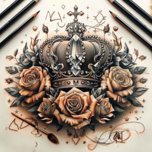 Korony i diamenty - Free tattoo design ideas ai genereted - inkby.ai