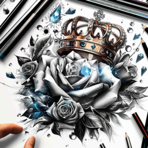 Korony i diamenty - Free tattoo design ideas ai genereted - inkby.ai
