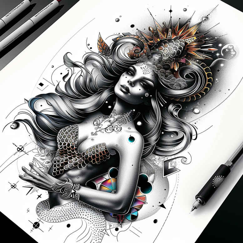 Postacie. - Free tattoo design ideas ai genereted - inkby.ai