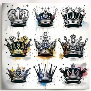 Korony i diamenty - Free tattoo design ideas ai genereted - inkby.ai