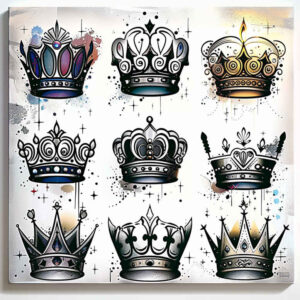 Korony i diamenty - Free tattoo design ideas ai genereted - inkby.ai