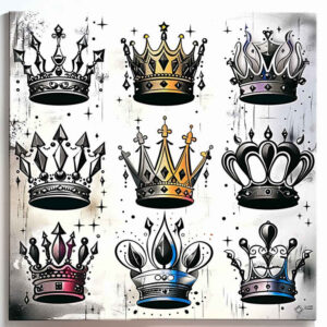 Korony i diamenty - Free tattoo design ideas ai genereted - inkby.ai