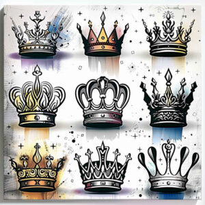 Korony i diamenty - Free tattoo design ideas ai genereted - inkby.ai