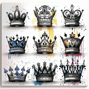 Korony i diamenty - Free tattoo design ideas ai genereted - inkby.ai
