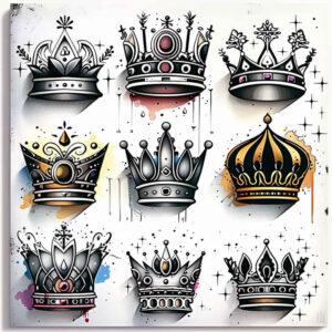 Korony i diamenty - Free tattoo design ideas ai genereted - inkby.ai