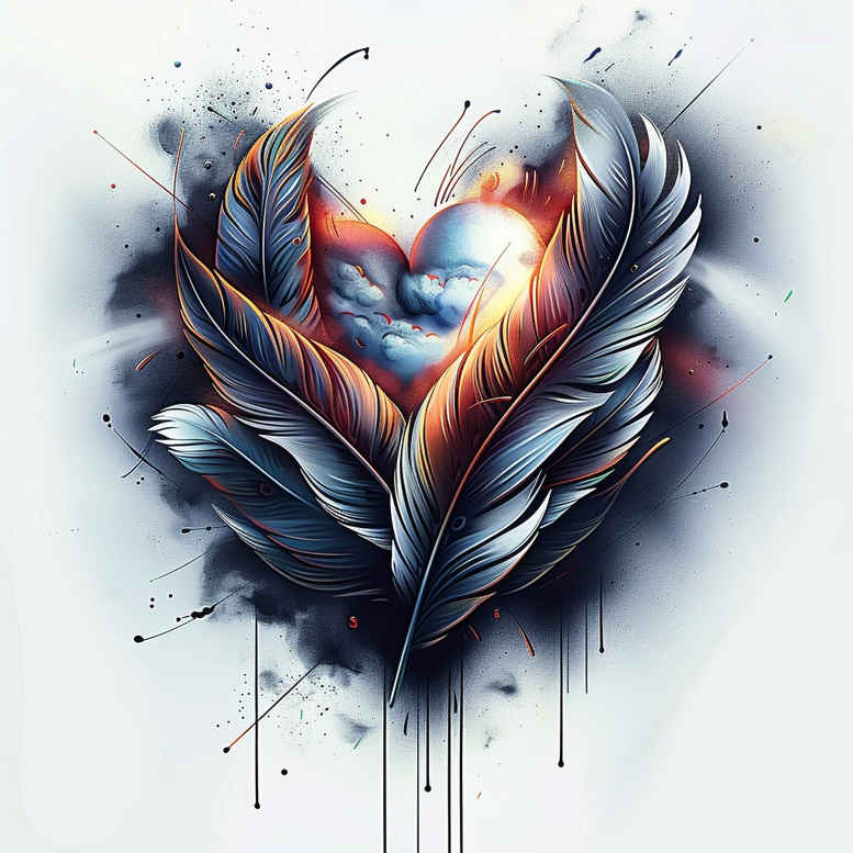 Piórka - Free tattoo design ideas ai genereted - inkby.ai