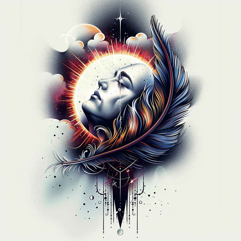 Piórka - Free tattoo design ideas ai genereted - inkby.ai