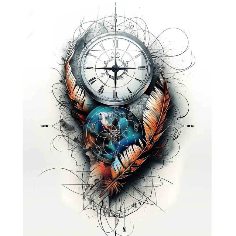Piórka - Free tattoo design ideas ai genereted - inkby.ai