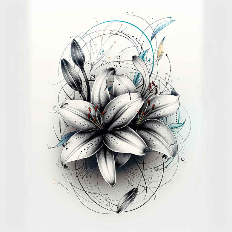 Delikatne kwiaty - Free tattoo design ideas ai genereted - inkby.ai