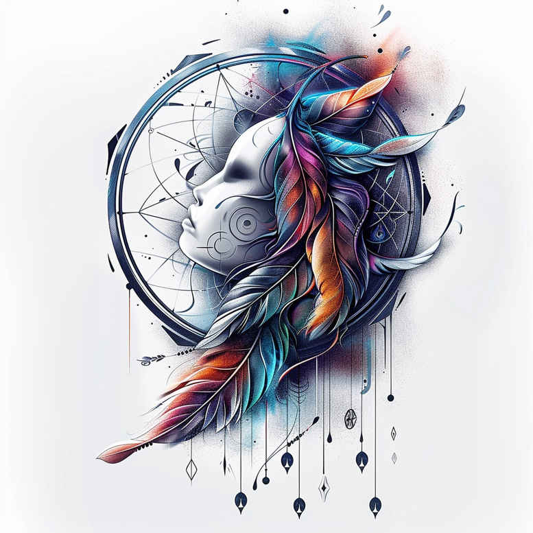 Piórka - Free tattoo design ideas ai genereted - inkby.ai