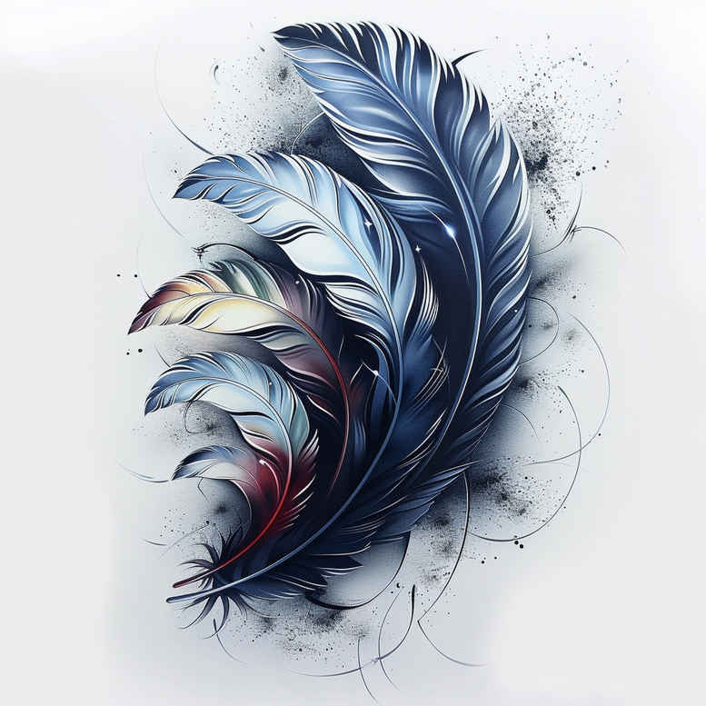 Piórka - Free tattoo design ideas ai genereted - inkby.ai