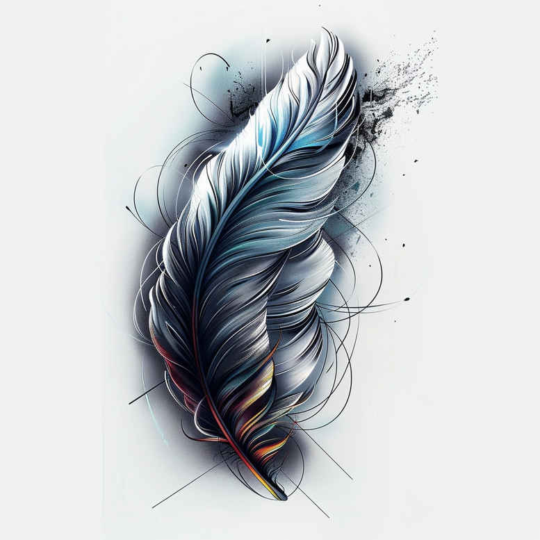 Piórka - Free tattoo design ideas ai genereted - inkby.ai