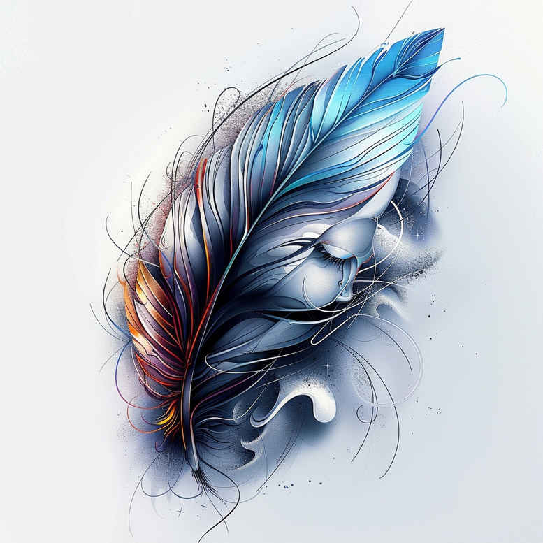 Piórka - Free tattoo design ideas ai genereted - inkby.ai