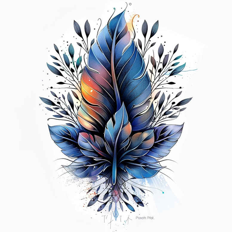 Piórka - Free tattoo design ideas ai genereted - inkby.ai