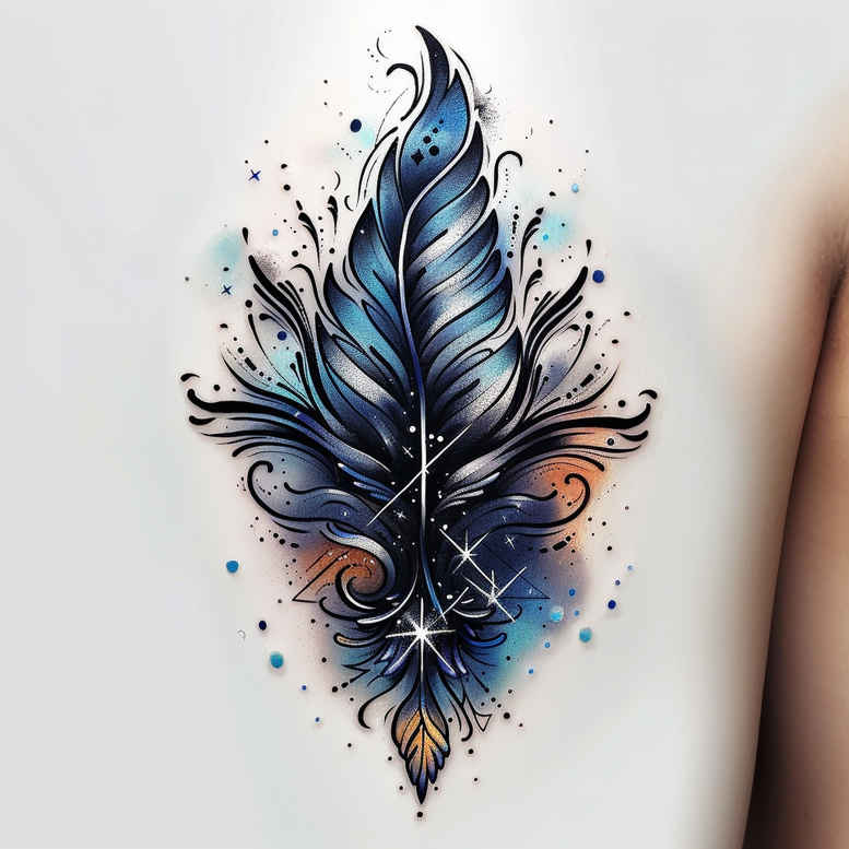Piórka - Free tattoo design ideas ai genereted - inkby.ai