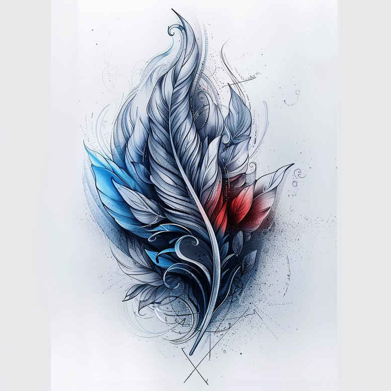Piórka - Free tattoo design ideas ai genereted - inkby.ai