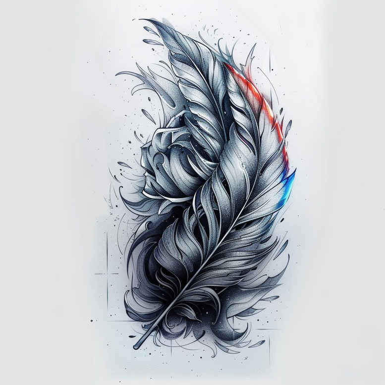 Piórka - Free tattoo design ideas ai genereted - inkby.ai