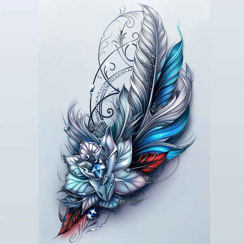 Piórka - Free tattoo design ideas ai genereted - inkby.ai