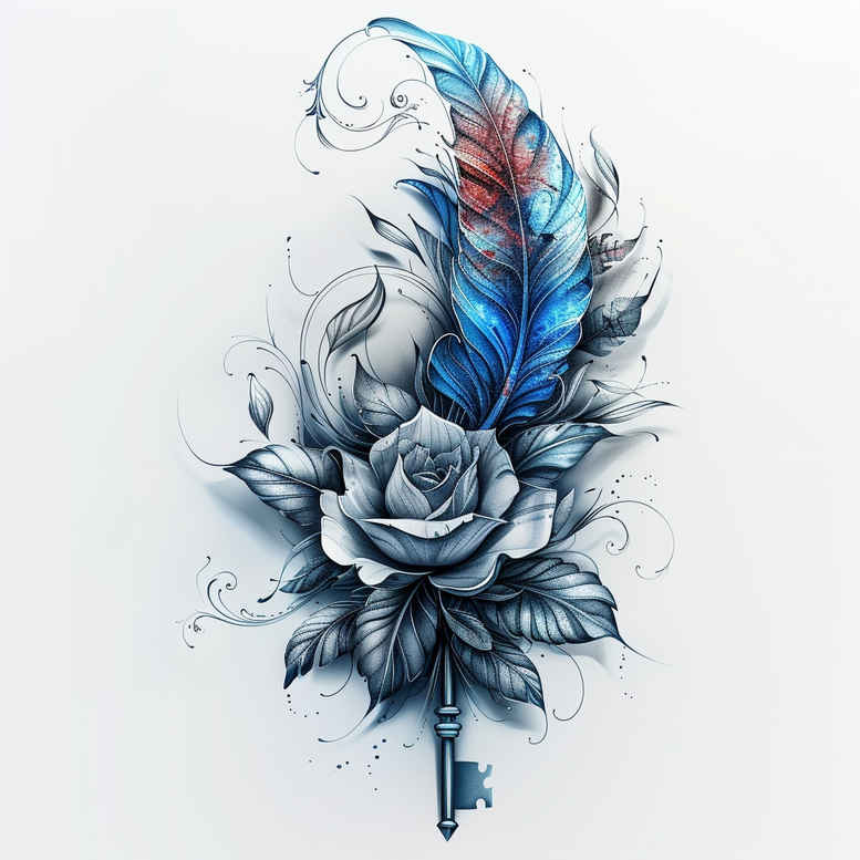Piórka - Free tattoo design ideas ai genereted - inkby.ai