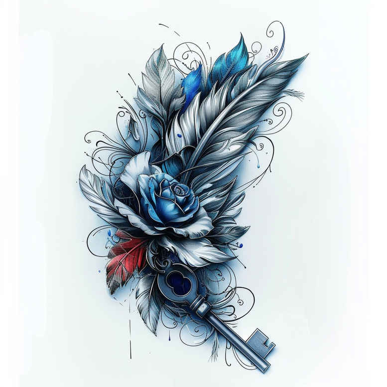 Piórka - Free tattoo design ideas ai genereted - inkby.ai