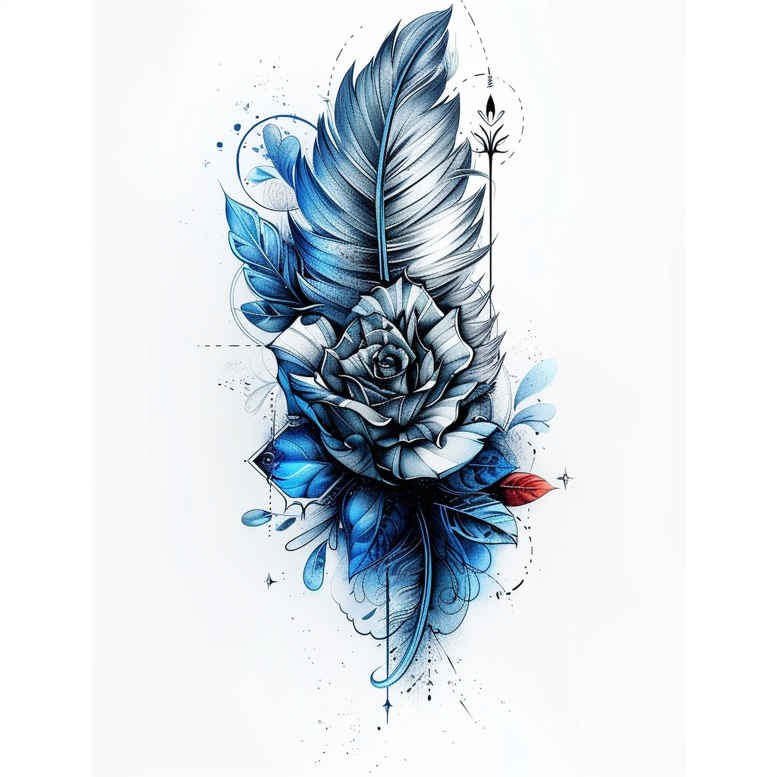 Piórka - Free tattoo design ideas ai genereted - inkby.ai