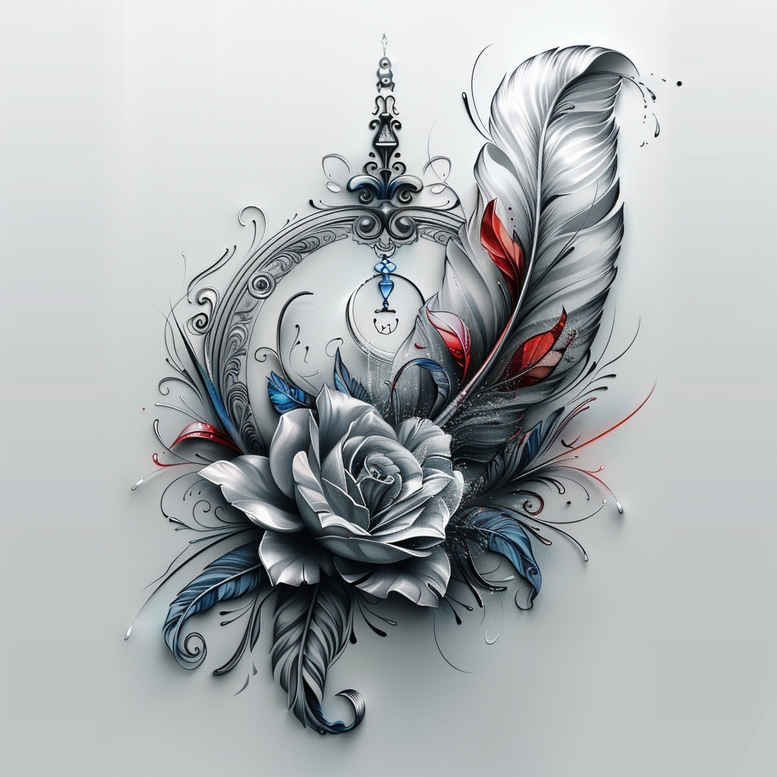 Piórka - Free tattoo design ideas ai genereted - inkby.ai
