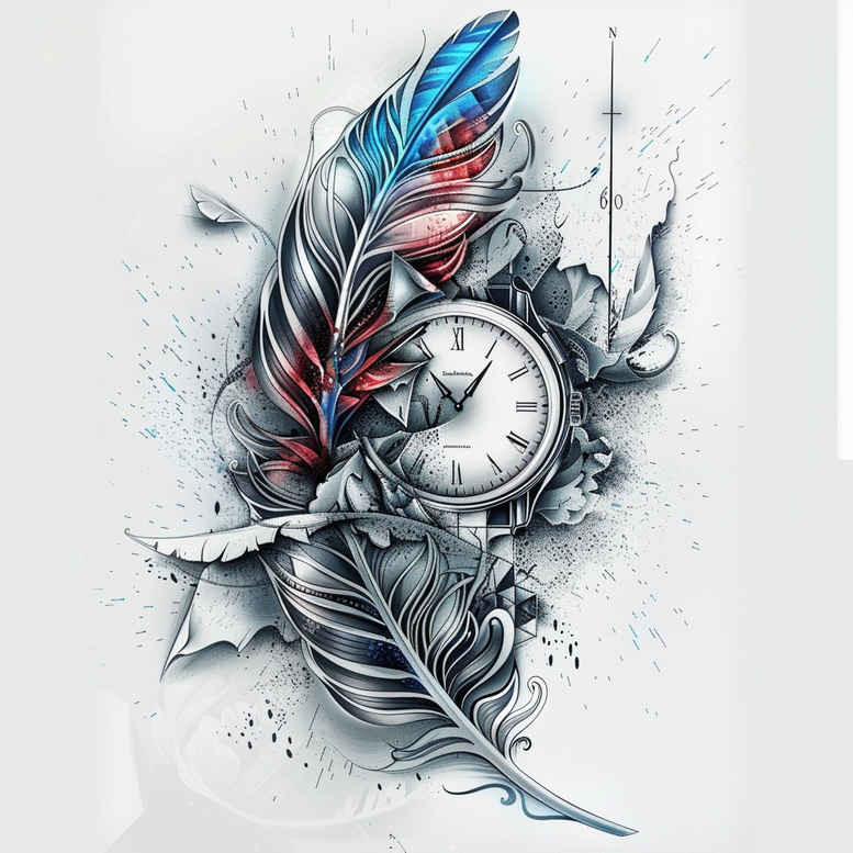 Piórka - Free tattoo design ideas ai genereted - inkby.ai