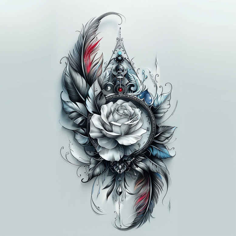 Piórka - Free tattoo design ideas ai genereted - inkby.ai