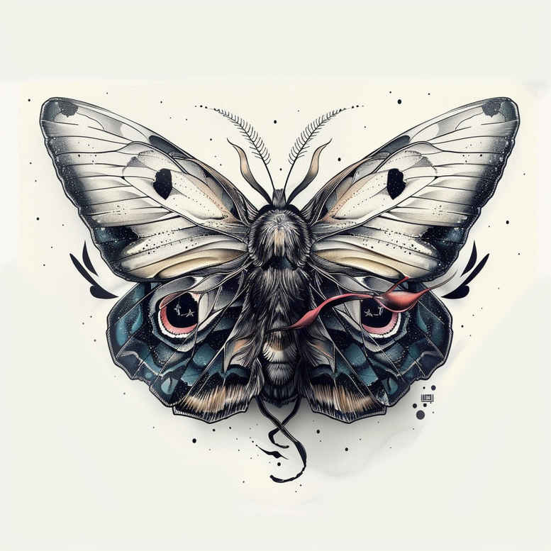 Motyle ćmy ważki - Free tattoo design ideas ai genereted - inkby.ai